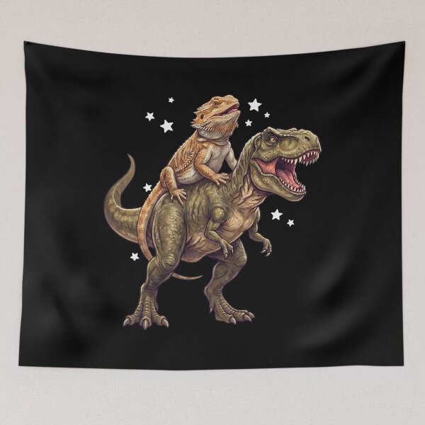 Item preview, Funny Bearded Dragon Riding T Rex Dinosaur Animal Lover designed and sold by TerryConnells.