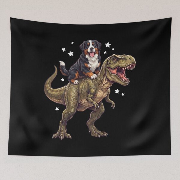 Item preview, Funny Bernese Mountain Dog Riding T Rex Dinosaur Dog Lover designed and sold by TerryConnells.