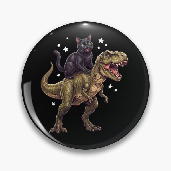 Item preview, Funny Black Cat Riding T Rex Dinosaur Animal Lover designed and sold by TerryConnells.