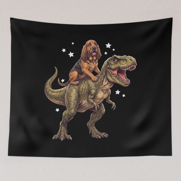Item preview, Divertido amante de los perros con un sabueso montando un dinosaurio T-Rex designed and sold by TerryConnells.