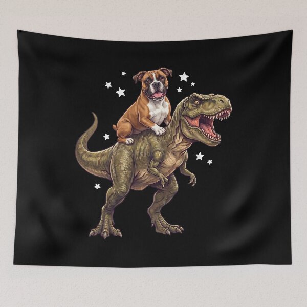 Item preview, Funny Boxer Dog Riding T Rex Dinosaur Dog Lover designed and sold by TerryConnells.