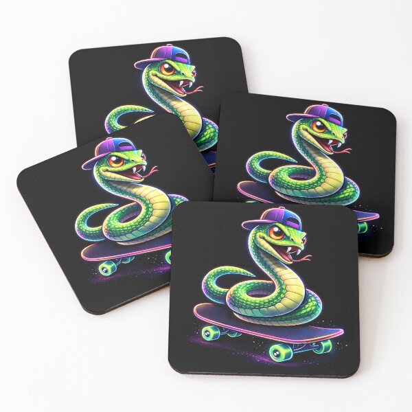 Item preview, Neon Skate Snake Cyberpunk Animal designed and sold by AuraloomAtelier.