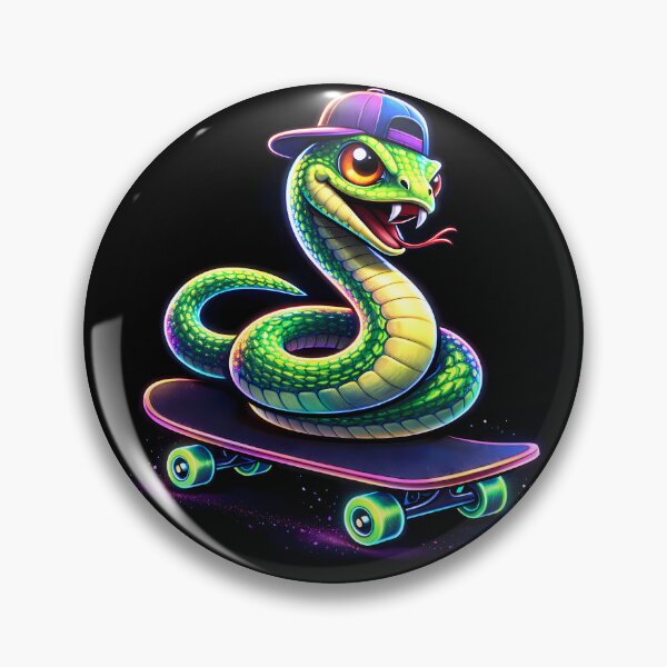 Item preview, Neon Skate Snake Cyberpunk Animal designed and sold by AuraloomAtelier.