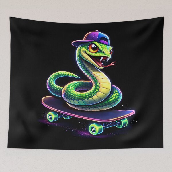Item preview, Neon Skate Snake Cyberpunk Animal designed and sold by AuraloomAtelier.