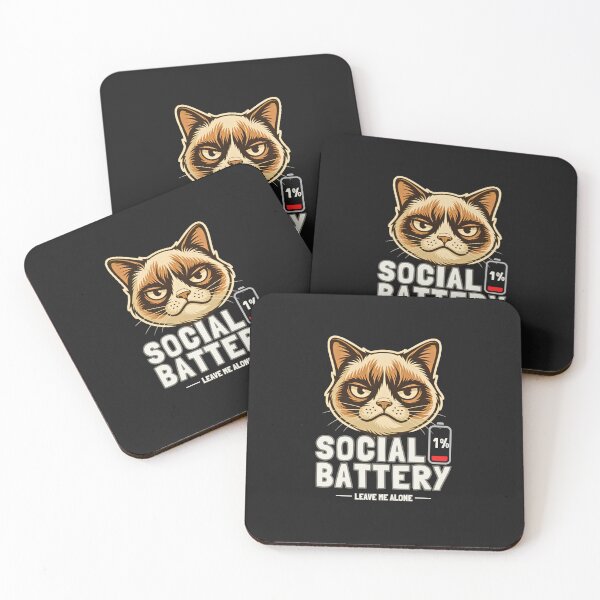 Item preview, Low Social Battery Cat Design designed and sold by AdicretorDesign.