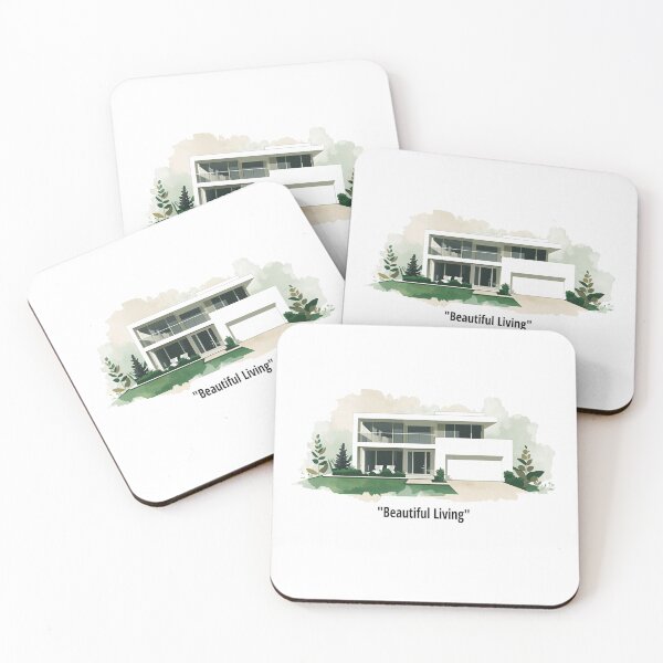 Item preview, Beautiful Living - Modern Architectural Villa Watercolor designed and sold by Modern Nest Art.
