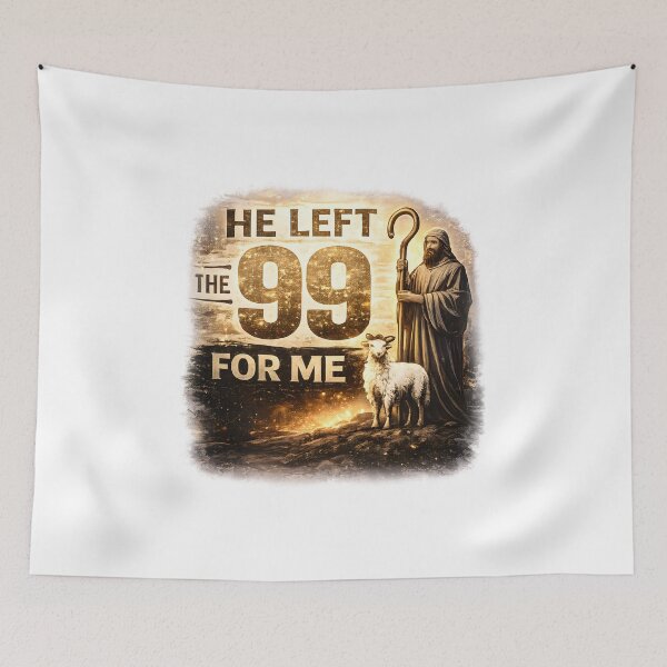 Item preview, Christian T-Shirt He Left the 99 for Me – Psalm 23 Jesus Shepherd Faith Gift and sticker designed and sold by Billium Halder.
