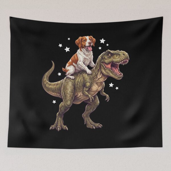 Item preview, Funny Brittany Riding T Rex Dinosaur Dog Lover designed and sold by TerryConnells.