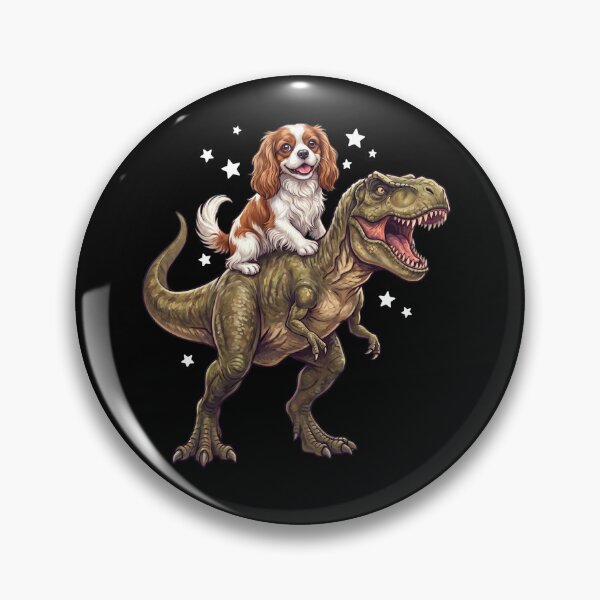 Item preview, Funny Cavalier King Charles Spaniel Riding T Rex Dinosaur Dog Lover designed and sold by TerryConnells.