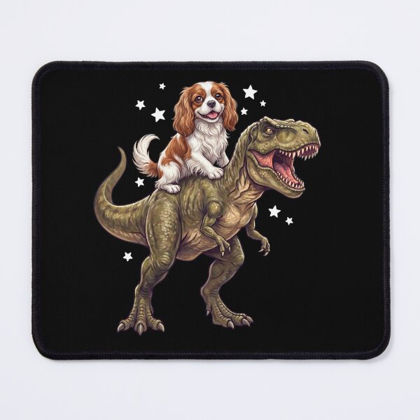 Item preview, Funny Cavalier King Charles Spaniel Riding T Rex Dinosaur Dog Lover designed and sold by TerryConnells.