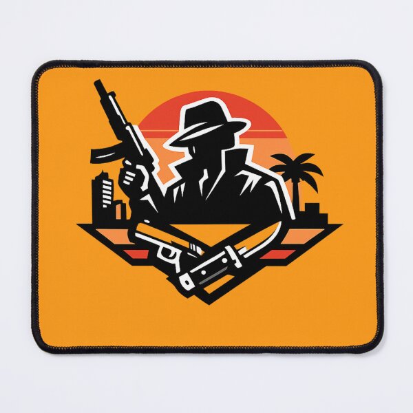Item preview, Urban gangster silhouette with crossed weapons designed and sold by AndreBarnard.