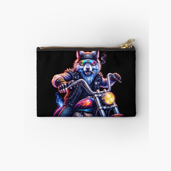 Item preview, Neon Biker Wolf Cyberpunk Animal designed and sold by AuraloomAtelier.