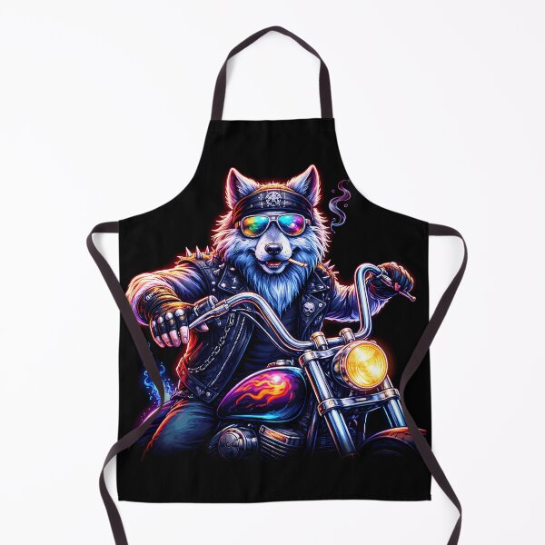 Item preview, Neon Biker Wolf Cyberpunk Animal designed and sold by AuraloomAtelier.