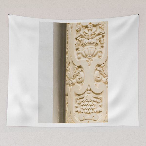 Item preview, Ornate Plaster Carved Column Detail With Floral Motifs and Decorative Architectural Relief designed and sold by Nmallia.
