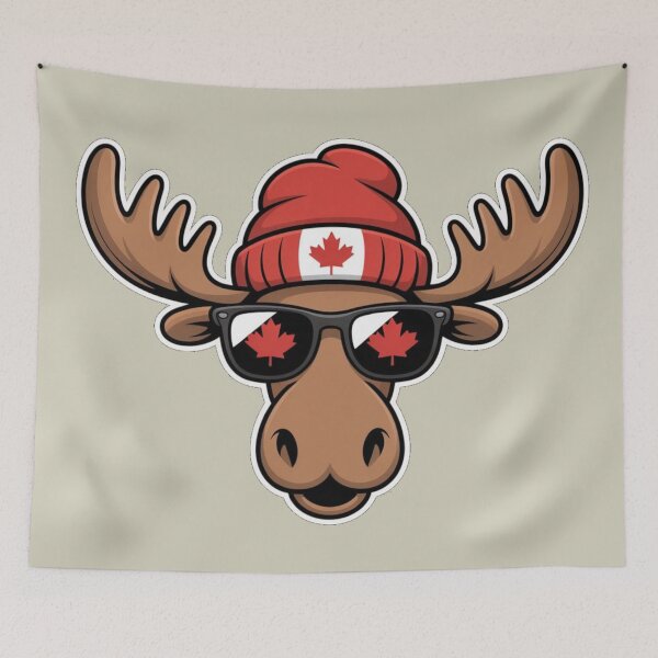 Item preview, Cartoon Canadian Moose Head Funny Wildlife Design designed and sold by NatArtSA.