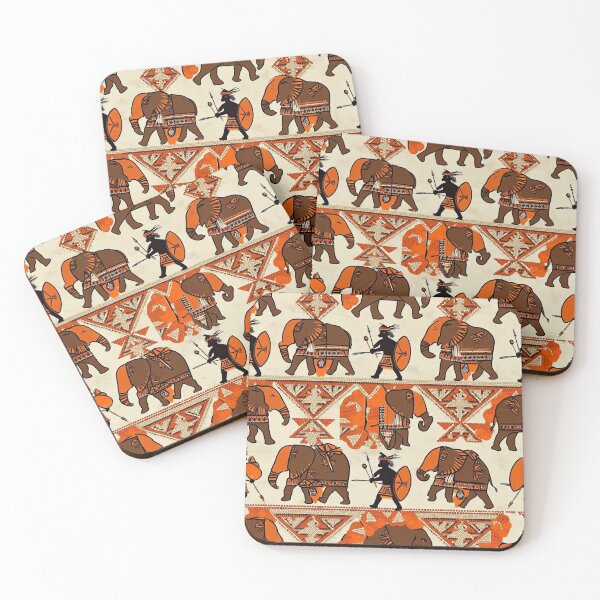 Item preview, Zulu Warriors & Elephants Tribal Pattern designed and sold by mittie101.