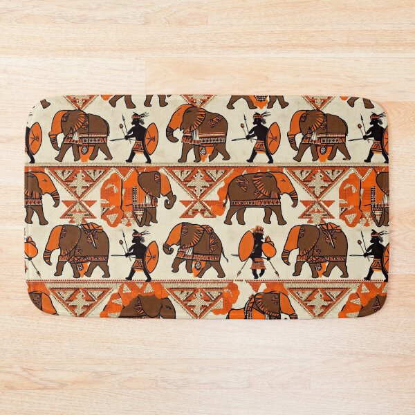 Item preview, Zulu Warriors & Elephants Tribal Pattern designed and sold by mittie101.