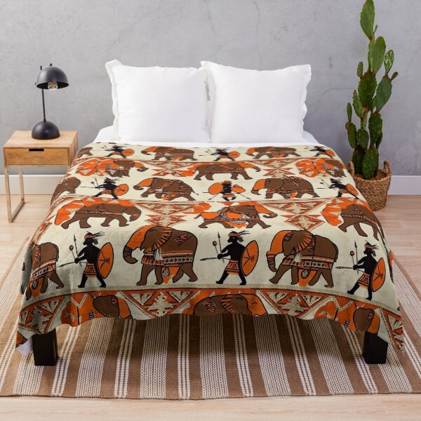 Item preview, Zulu Warriors & Elephants Tribal Pattern designed and sold by mittie101.