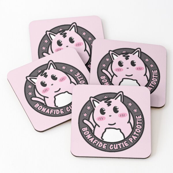 Item preview, Cutie Patootie – Cute Pink Kawaii Character Pattern and Badge Style Cartoon Design designed and sold by Helmina Groper.