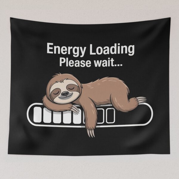 Item preview, Energy Loading Please Wait Sloth Funny Lazy Cute Design designed and sold by NatArtSA.