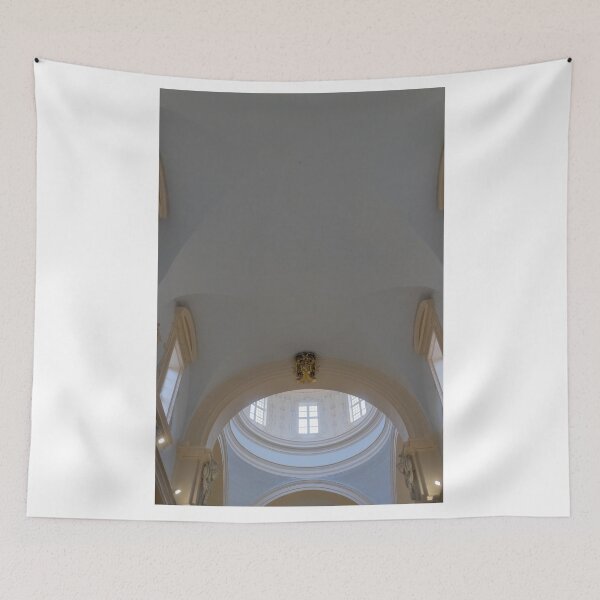 Item preview, Elegant Church Interior With Ornate Dome Ceiling And Arched Windows, Classic Architectural Details designed and sold by Nmallia.