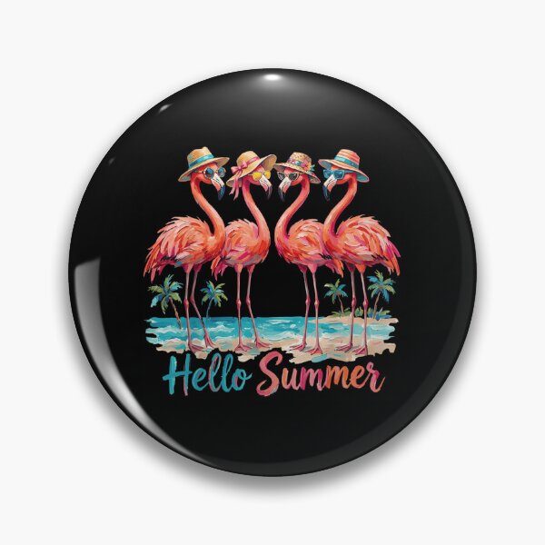 Item preview, Hello Summer Tropical Pink Flamingos Wearing Sunglasses Beach Party Vacation Vibe designed and sold by LakenDraphil.