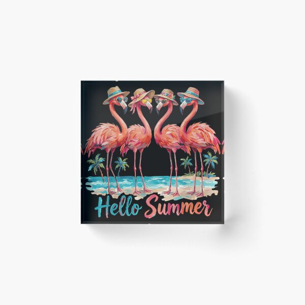 Item preview, Hello Summer Tropical Pink Flamingos Wearing Sunglasses Beach Party Vacation Vibe designed and sold by LakenDraphil.
