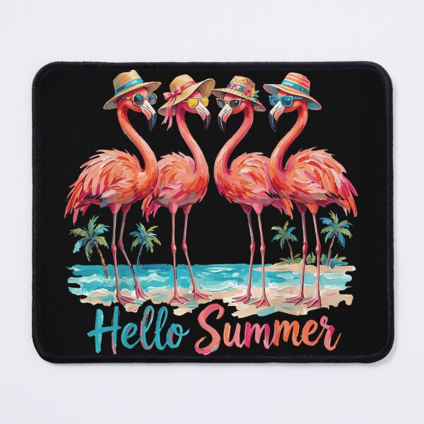 Item preview, Hello Summer Tropical Pink Flamingos Wearing Sunglasses Beach Party Vacation Vibe designed and sold by LakenDraphil.