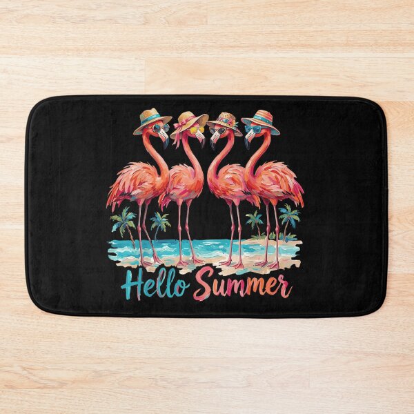Item preview, Hello Summer Tropical Pink Flamingos Wearing Sunglasses Beach Party Vacation Vibe designed and sold by LakenDraphil.