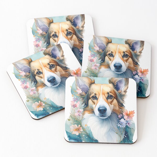 Item preview, Watercolor Corgi Portrait Floral Flowers Painterly Dog Art designed and sold by icemanphotos.