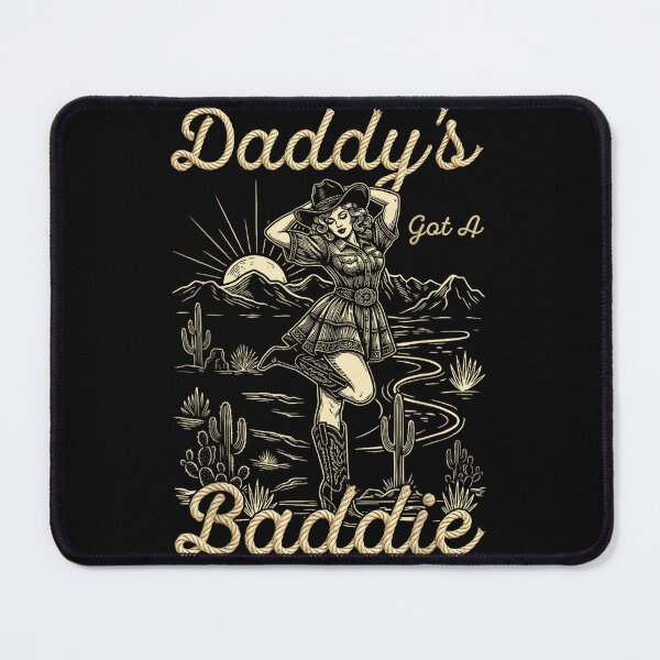 Item preview, Daddys Got A Baddie Retro Western Cowgirl Desert Landscape Vintage Rope Text designed and sold by LakenDraphil.