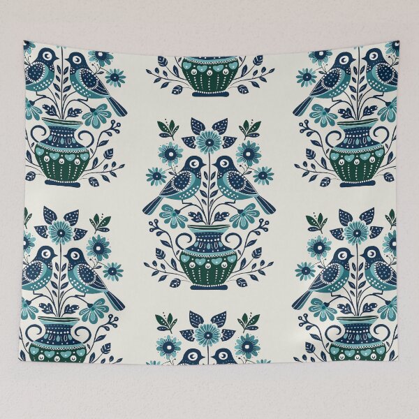 Item preview, Polish Bird and Flowers | wycinanki | Folklore | Folk Art Blue designed and sold by xiao xuans.