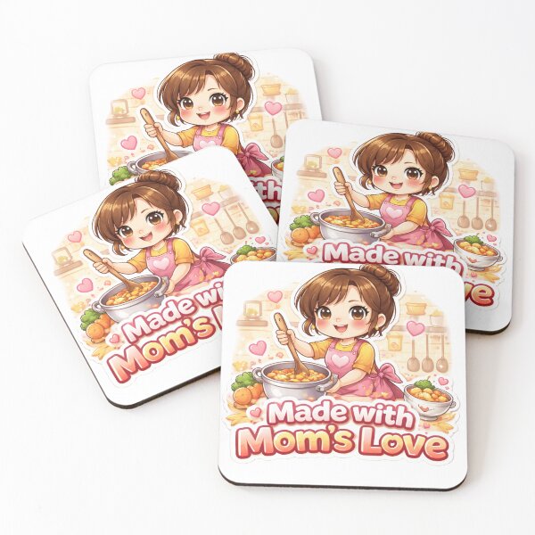 Item preview, Made With Mom’s Love ? Cute Cooking Mom Sticker | Kawaii Mother’s Day Design designed and sold by Sidra digital art 8277237.