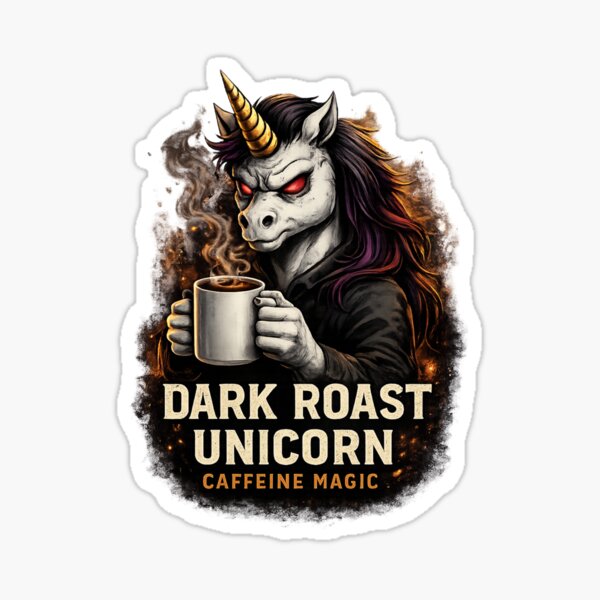 Item preview, Dark Roast Unicorn – Caffeine Magic designed and sold by UnglaublichGut.