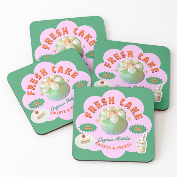 Item preview, Cute Organic Matcha Cake Bakery Sticker Aesthetic designed and sold by MuseAI.