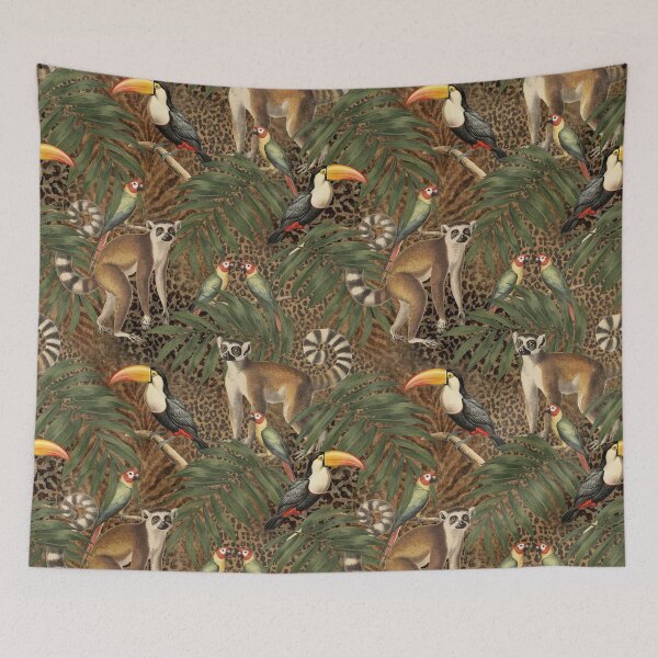 Item preview, Tropical Monkey Jungle Vintage Vibes  designed and sold by artsandsoul.