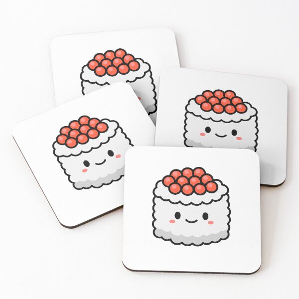 Item preview, Kawaii Sushi Uramaki Salmon Roe Roll designed and sold by RegiCheese Cute Art.
