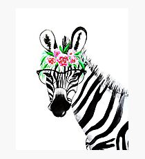 Zebra wirh Gläser Fotodruck