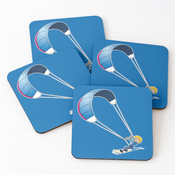 Item preview, Funny kite surfer cartoon style illustration  designed and sold by Stef Ringoot, cartoons and illustrations.