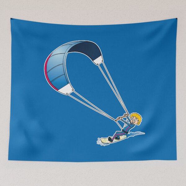 Item preview, Funny kite surfer cartoon style illustration  designed and sold by Stef Ringoot, cartoons and illustrations.