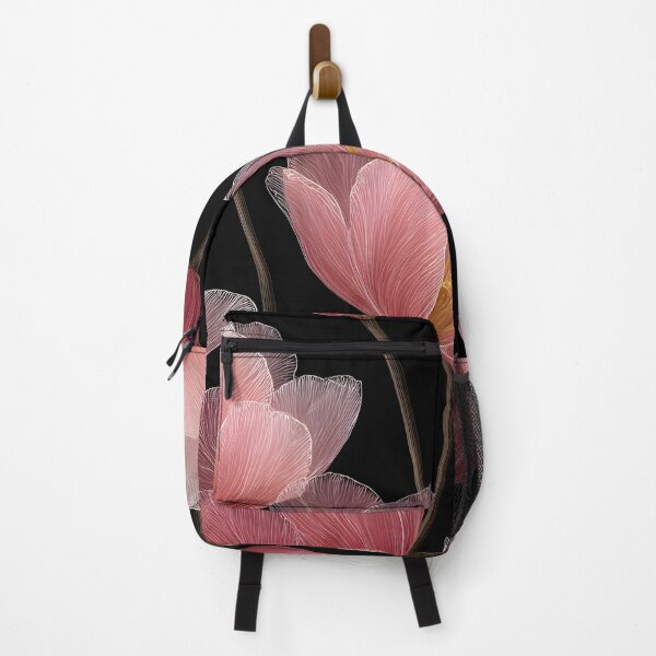 Item preview, Elegant Pink Tulip Pattern on Black Background Decorative Floral Design designed and sold by daila70.