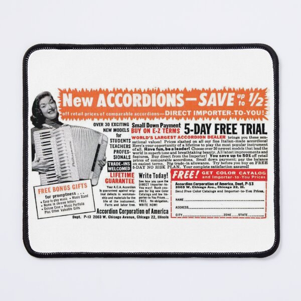 Item preview, 1963 Accordion ad designed and sold by Ex-Supermodel.