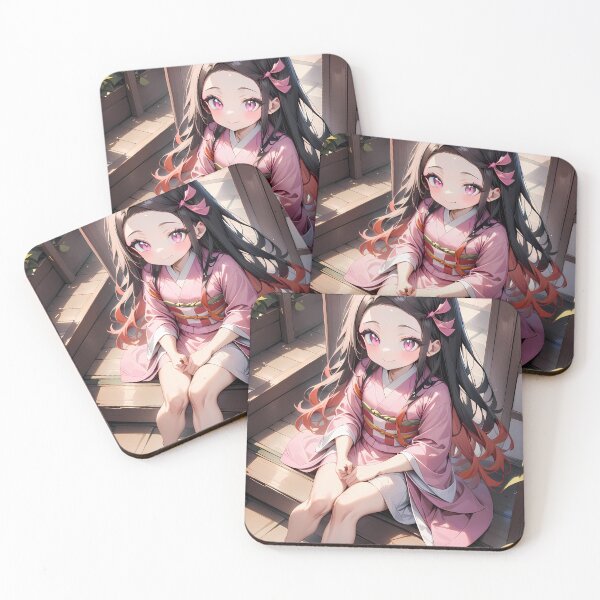 Item preview, Nezuko Kamado Demon Slayer Veranda Sunlight Pink Kimono designed and sold by Tokyonomad.