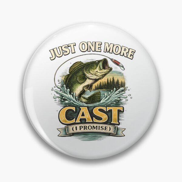Item preview, Just One More Cast Fishing T-Shirt Design – Vintage Bass Jumping with Lure, Angler Humor Graphic for Fishermen Lovers designed and sold by jutharat456.