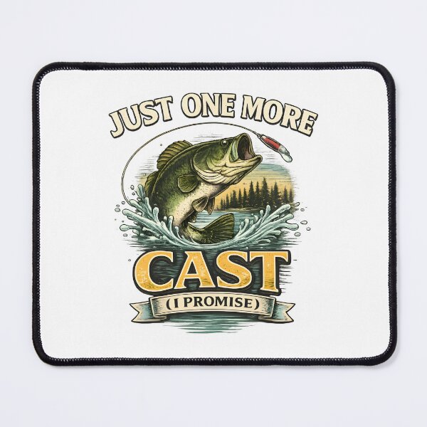 Item preview, Just One More Cast Fishing T-Shirt Design – Vintage Bass Jumping with Lure, Angler Humor Graphic for Fishermen Lovers designed and sold by jutharat456.