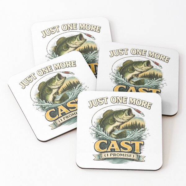 Item preview, Just One More Cast Fishing T-Shirt Design – Vintage Bass Jumping with Lure, Angler Humor Graphic for Fishermen Lovers designed and sold by jutharat456.