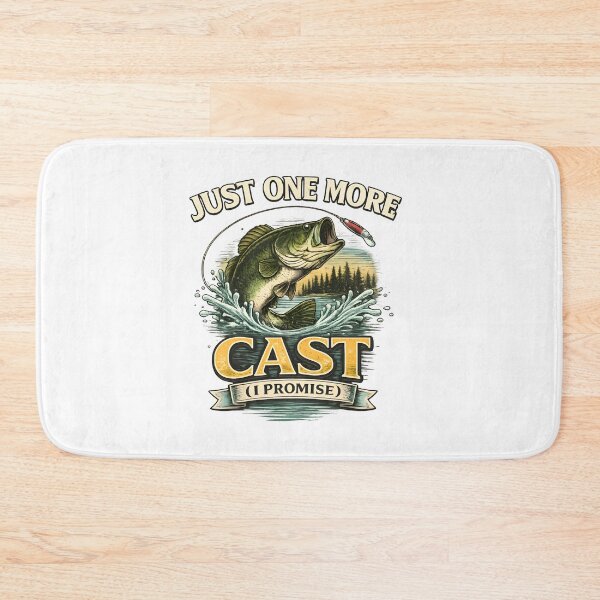 Item preview, Just One More Cast Fishing T-Shirt Design – Vintage Bass Jumping with Lure, Angler Humor Graphic for Fishermen Lovers designed and sold by jutharat456.