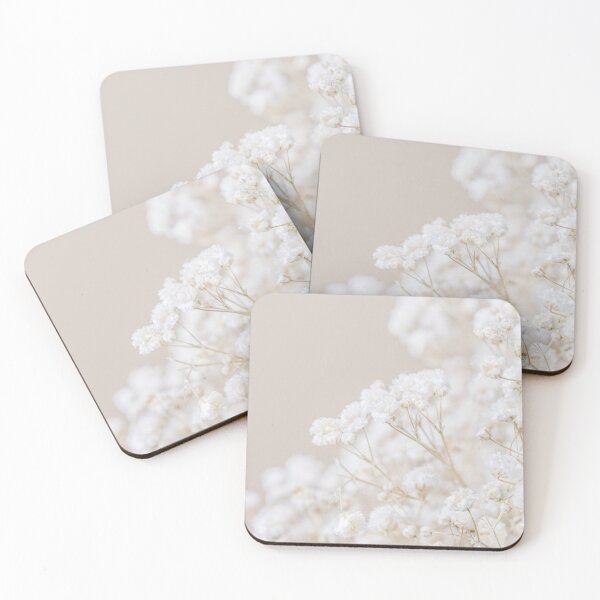 Item preview, Romantic lovely beige neutral color small gypsophila tiny flowers with light background macro designed and sold by TanalyFlowers.