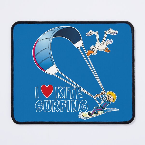 Item preview, I love kitesurfing - cartoon style illustration  designed and sold by Stef Ringoot, cartoons and illustrations.