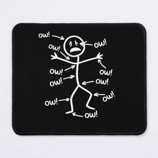Item preview, Sad Stick Man Ow! Multi-Injury Pain Chart Sticker & Tee designed and sold by PhocoNibict.